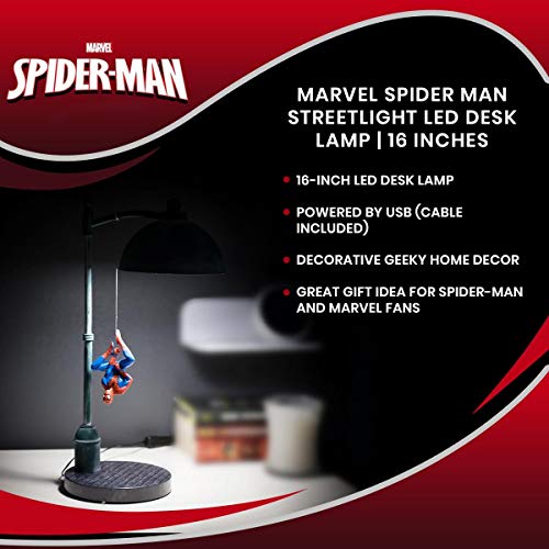 Ukonic Marvel Spider Man Streetlight LED Mood Light Desk Lamp | Superhero Night Light | 16 Inches