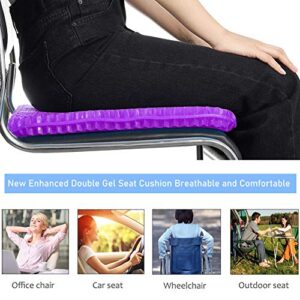 Gel Seat Cushion, Double Thick Egg Gel Cushion for Pressure Pain Relief, Breathable Wheelchair Cushion Chair Pads for Car Seat Office Chair (Voilet)