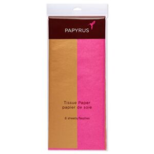 Papyrus Valentine's Day Tissue Paper, Pink and Gold (8 Sheets)