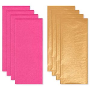 Papyrus Valentine's Day Tissue Paper, Pink and Gold (8 Sheets)