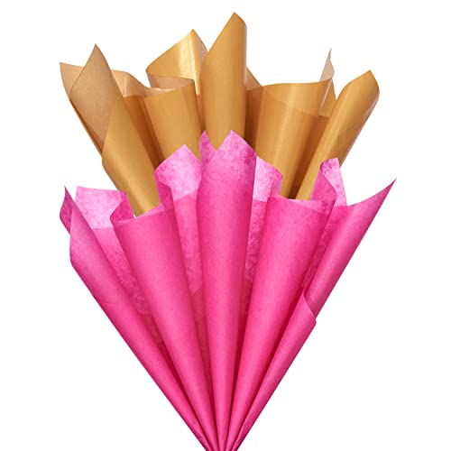 Papyrus Valentine's Day Tissue Paper, Pink and Gold (8 Sheets)