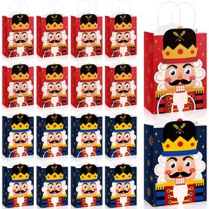 funrous 16 pieces nutcracker christmas gift bags nutcracker party supplies christmas holiday candy goodie treat bags bulk with handles for winter holiday party supplies favors presents