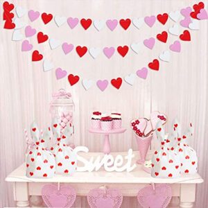 Ausejopeac 50 Pieces Valentines Day Heart Candy Bags Red Love Heart Candy Bags for Valentine's Day, Jewelry Packaging, Wedding Party