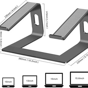 Orionstar Laptop Stand Portable Aluminum Laptop Riser Compatible with Apple Mac MacBook Air Pro 10 to 15.6 Inch Notebook Computer, Detachable Ergonomic Elevator Holder, Space Grey