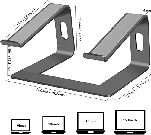 Orionstar Laptop Stand Portable Aluminum Laptop Riser Compatible with Apple Mac MacBook Air Pro 10 to 15.6 Inch Notebook Computer, Detachable Ergonomic Elevator Holder, Space Grey