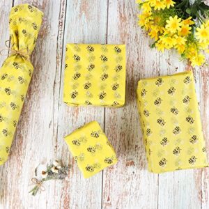 Kavoc 100 Sheet Honey Bee Tissue Paper Spring Summer Tissue Paper Light Yellow Bee Pattern Wrapping Tissue Paper for Birthday Baby Shower Party Favor Decor Craft Gift Packing Bag Box, 13.8 x 19.7