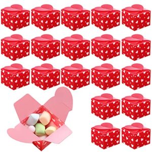 valentine’s day candy boxes plastic waterproof treat boxes small gift boxes heart shaped valentines wedding party favors supplies 2.56 x 2.56 inch (20 pieces)