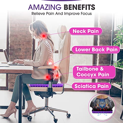 Extra Large Gel Seat Cushion for Long Sitting, Back Pain, Sciatica, Tailbone Pain, Hip Pressure Relief - Egg Sitting Gel Cushion for Office Chair Cushion, Car Seat, Wheelchair Cushion, 2 Covers