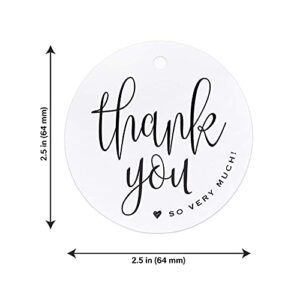 Bliss Collections Thank You Gift Tags, Heart Script, Thank You So Very Much Gift Tags for Weddings, Bridal Showers, Birthdays, Parties, Baby Showers, Wedding Favors or Events, 2.5"x2.5" (50 Tags)