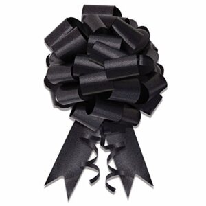 10 – 5″ black pull bow pew bows wedding decorations christmas gift wrap