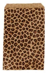 888 display – 200 pcs of 5″ x 7″ leopard tone paper gift bags shopping sales tote bags