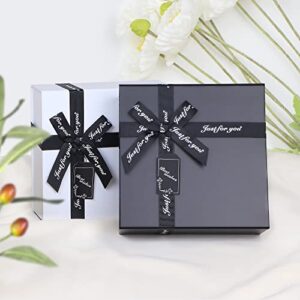 JiaWei Gift Box 13x12.1x4.5 Inches, Gift Box with Bow, Gift Boxes with Lids and Tissue Paper, Magnetic Gift Box, Collapsible Bridesmaid Proposal Box, Decorative Gift Box for Presents, Wedding, Christmas