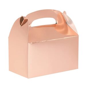 Juvale 24 Pack Rose Gold Gable Boxes for Baby Shower, Wedding, Birthday Themed Party Favors (6.2 x 3.5 x 3.6 In)