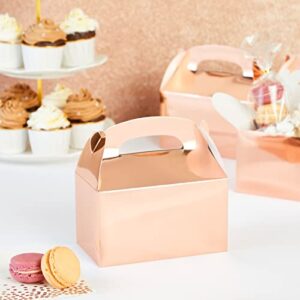 Juvale 24 Pack Rose Gold Gable Boxes for Baby Shower, Wedding, Birthday Themed Party Favors (6.2 x 3.5 x 3.6 In)