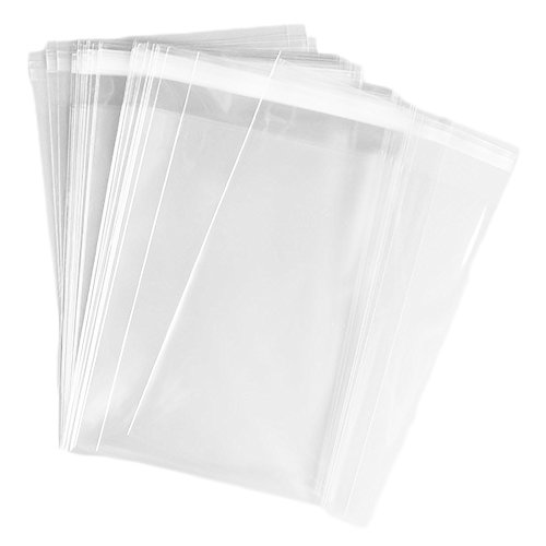 UNIQUEPACKING 5x7 Crystal Clear Resealable Cello Cellophane Bags - Pack of 100 Pcs