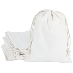 hrx package 20pcs muslin bags 6×8 inches, cotton drawstring bag fabric gift pouches sachet for jewelry party favors wrapping diy