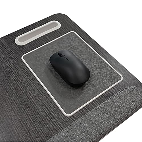 MCMACROS Laptop Lap Desk Home Office with Cushion, Mouse Pad, and Phone Holder for Couch Bed, Dorm Room Essentials as Computer Laptop Stand, Book Tablet- Fits Up to 17 Inch Laptops, Oak Grey