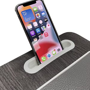 MCMACROS Laptop Lap Desk Home Office with Cushion, Mouse Pad, and Phone Holder for Couch Bed, Dorm Room Essentials as Computer Laptop Stand, Book Tablet- Fits Up to 17 Inch Laptops, Oak Grey