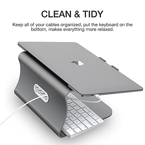 Bestand Laptop Stand Aluminum Cooling Computer Stand Holder for Apple MacBook Air Pro 11-16" Laptops (Gray)