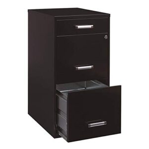 Scranton & Co 18" 3 Drawer Metal File Organizer Cabinet in Black
