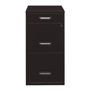 Scranton & Co 18" 3 Drawer Metal File Organizer Cabinet in Black