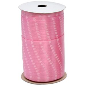 450 Yards Valentine Ribbons Heart Curling Ribbon 3 Rolls 150 Yard Per Roll; Pink Red White Hearts Valentine's Day Holiday Party Crafts Supplies Decor for Valentines Balloon String Gift Wrapping