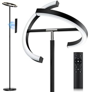 floor lamps for living room,sibrille modern stepless dimmable standing lamp 3000-6000k,20w led rotatable reading standing light,touch&remote control uplighter floor lamp for living room bedroom office