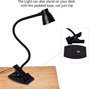 CeSunlight Clamp Desk Lamp, Clip on Reading Light, 3000-6500K Adjustable Color Temperature, 6 Illumination Modes, 10 Led Beads, AC Adapter and USB Cord Included (Black)