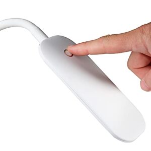 OttLite Flexible Soft Touch LED Clip Lamp with ClearSun LED Technology - Sturdy Clip Light is Dimmable & Flexible - Travel-Friendly & Portable Reading Lamp for Home, Desks, Tables, & Bookshelves