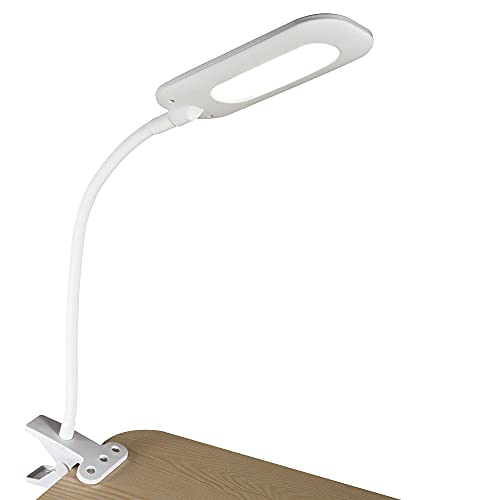 OttLite Flexible Soft Touch LED Clip Lamp with ClearSun LED Technology - Sturdy Clip Light is Dimmable & Flexible - Travel-Friendly & Portable Reading Lamp for Home, Desks, Tables, & Bookshelves