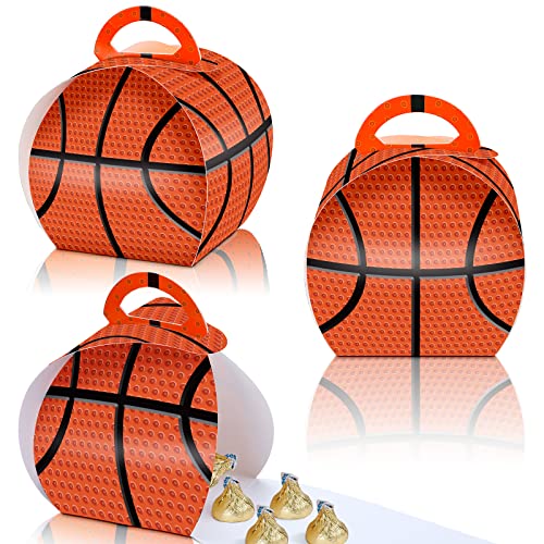 48 Pcs Basketball Party Favors Sports Treat Boxes Basketball Birthday Decorations Basketball Goodie Bags Basketball Treat Bags for Kids Gift Wrap Boxes Baby Shower Basketball Theme Party Supplies