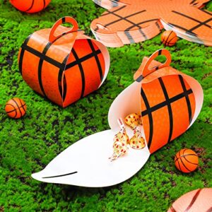 48 Pcs Basketball Party Favors Sports Treat Boxes Basketball Birthday Decorations Basketball Goodie Bags Basketball Treat Bags for Kids Gift Wrap Boxes Baby Shower Basketball Theme Party Supplies