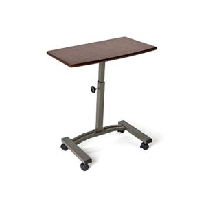 seville classics web162 mobile laptop computer desk cart height-adjustable from 20.5″ to 33″, slim, walnut