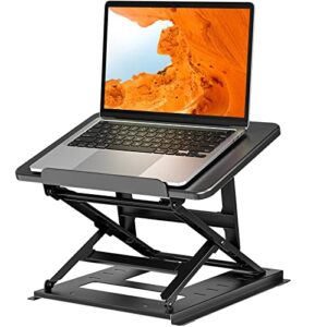 huanuo adjustable laptop stand for desk, adjustable height laptop riser – easy to sit or stand with 9 adjustable angles, portable computer stand fits 15.6 inch laptop & notebook