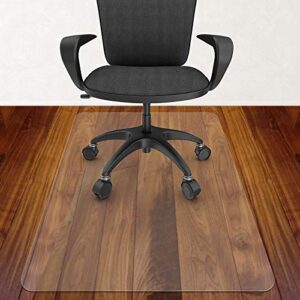 azadx office chair mat for hardwood floor 30 x 48”, small chair mat clear easy glide on hard floors, rolling chair mat plastic mat under desk chair