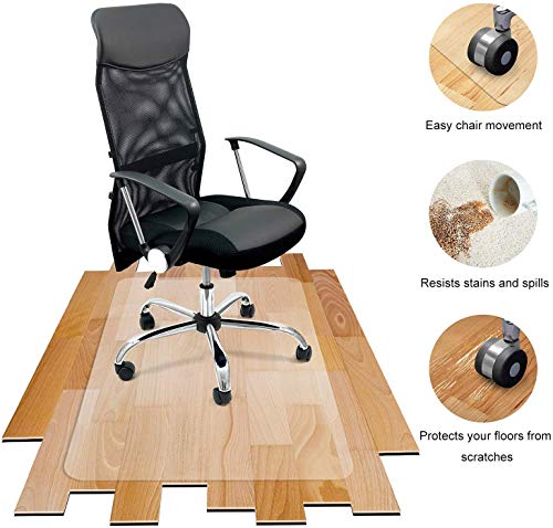 Azadx Office Chair Mat for Hardwood Floor 30 x 48'', Small Chair Mat Clear Easy Glide on Hard Floors, Rolling Chair Mat Plastic Mat Under Desk Chair