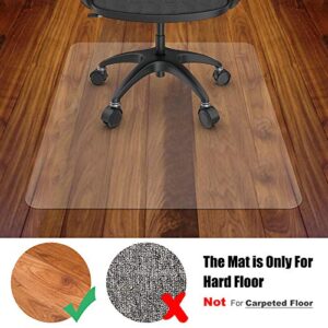 Azadx Office Chair Mat for Hardwood Floor 30 x 48'', Small Chair Mat Clear Easy Glide on Hard Floors, Rolling Chair Mat Plastic Mat Under Desk Chair