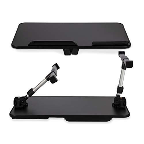 Atlantic Tilting/Adjustable Laptop Table Stand - Height Adjustable from 9.4 to 12.6 inch, Tilt 30 Degrees, Large 20.4 X 11.8 inch Surface, Folds Flat, PN 82008100 in Black PVC Finish