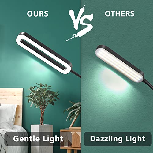 SOARZ Floor Lamp with 4 Color Temperatures and Stepless Dimmer, Adjustable Goose Neck Standing Lamp with Touch Control and Remote Control LED Floor Lamp for Living Room, Bedroom and Office, Black