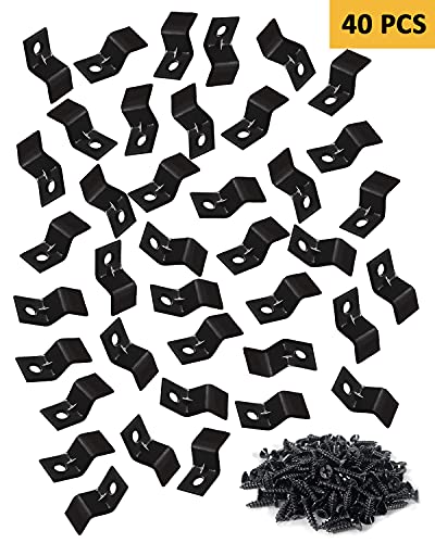 Table Top Fasteners, Z Clips for Table Tops 40 Packs (Black)