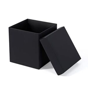 dasofine 6 pcs black gift boxes with lids, 5”×5”×5” fold required kraft paper gift boxes, medium gift box, gift boxes for presents, party favors, halloween, birthday-foldable