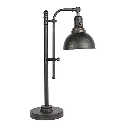 VONLUCE Industrial Table Lamp Black, Rustic Desk Lamp Task Lamp in Antiqued Bronze Finish, Vintage Table Lamp for Reading Living Room Farmhouse Office, ETL. (25''-29'')