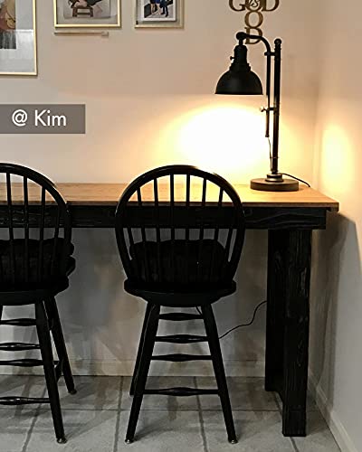 VONLUCE Industrial Table Lamp Black, Rustic Desk Lamp Task Lamp in Antiqued Bronze Finish, Vintage Table Lamp for Reading Living Room Farmhouse Office, ETL. (25''-29'')