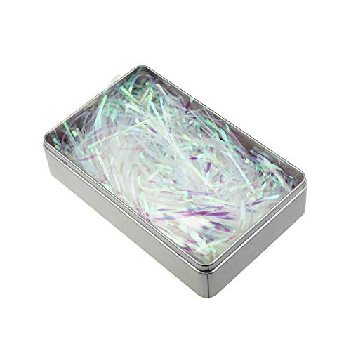 200 Grams Sparkly Iridescent Film PP Hamper Shreds & Strands Shredded Crinkle Confetti for DIY Gift Wrapping & Basket Filling