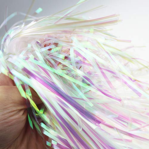 200 Grams Sparkly Iridescent Film PP Hamper Shreds & Strands Shredded Crinkle Confetti for DIY Gift Wrapping & Basket Filling