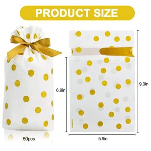 BEISHIDA 50pcs Small Drawstring Gift Bags Candy Bag Goody Bag Food Storage Bags Gift Wrapping Package Drawstring Bags Party Favor for Baby Shower