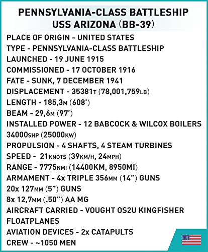 COBI Historical Collection WWII USS Arizona (BB-39)