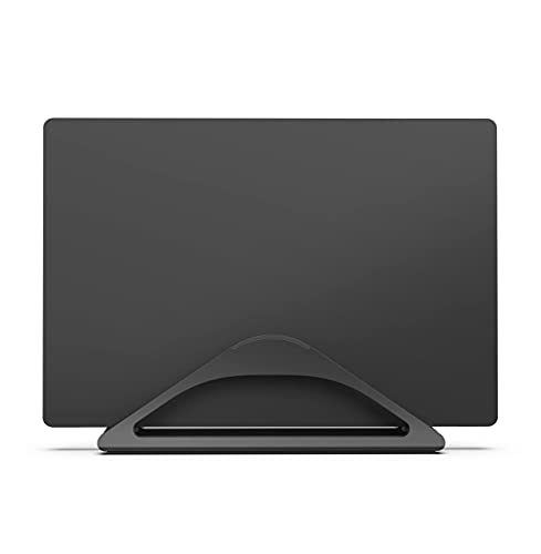 HumanCentric Vertical Laptop Stand for Desks (Matte Black) | Adjustable Holder to Dock Apple MacBook, MacBook Pro, and Other Laptops to Organize Work & Home Office