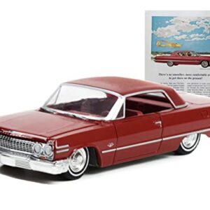 1963 Chevy Impala Sport Coupe Red w/Red Interior Vintage Ad Cars Series 7 1/64 Diecast Model Car by Greenlight 39100 A