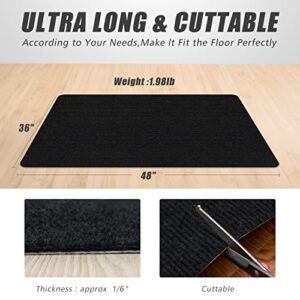 2Pcs Office Chair Mat for Hardwood & Tile Floor, 48 "x36 Computer Desk Chair Mat, Home Floor Protector Mat, Under Desk Low-Pile Rug, Anti-Slip, Easy to Clean (Black)